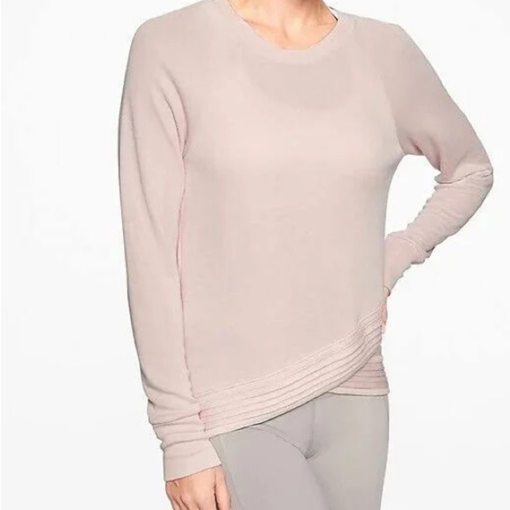 Athleta Serenity Crisscross Sweatshirt Ballet Pink. 1X Super Soft Essential